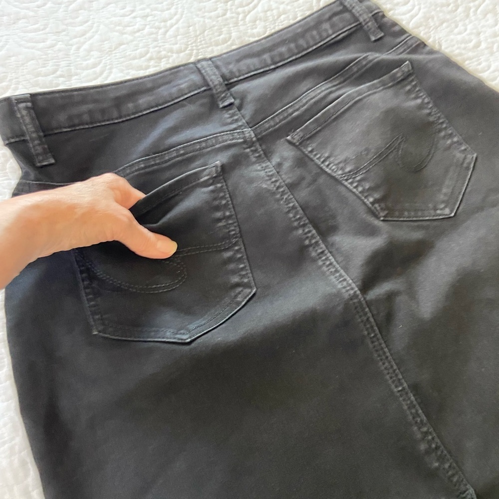 Riders by Lee Black Pencil Skirt Knee Length Mid Rise Pockets 80’s Retro Chic - Picture 9 of 13